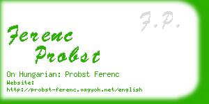 ferenc probst business card
